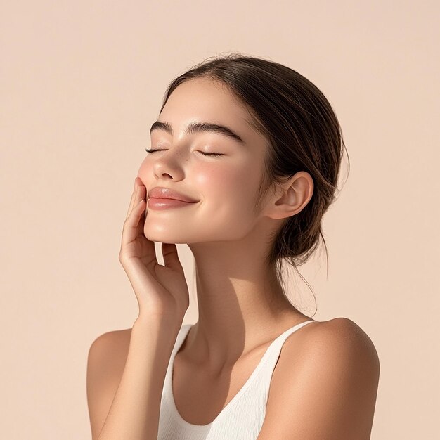 woman with her eyes closed her eyes closed 1103290 123140